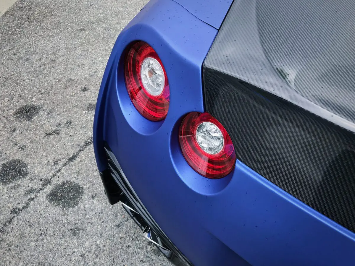 Nissan R35 GT-R Varis Avery Dennison Matte Brilliant Blue Metallic Color Change Vinyl Wrap