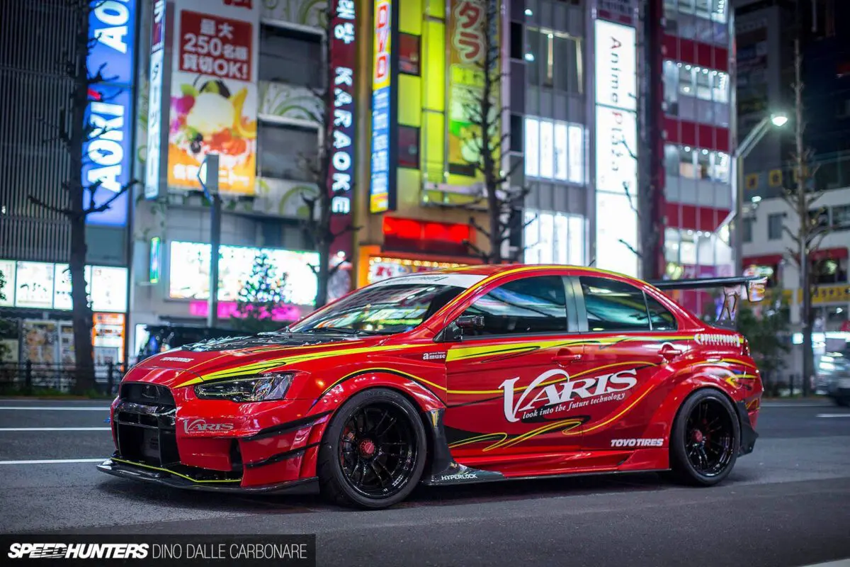 Varis V3 Widebody Mitsubishi Evo X - Color-Change Vinyl Wrap - Custom Graphics - Avery Dennison Gloss Carmine Red