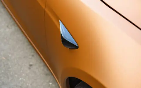 Copper Vinly Wrapped Tesla Model S Plaid