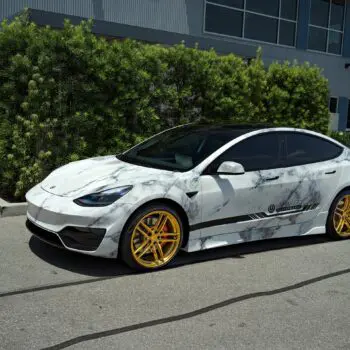 Marble Tesla Model 3 - Unplugged Performance Ascension Aero Kit & UP-04 Wheels