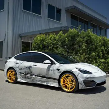 Marble Tesla Model 3 - Unplugged Performance Ascension Aero Kit & UP-04 Wheels