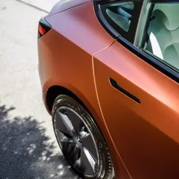 Tesla Model 3 Wrapped in Russet Red
