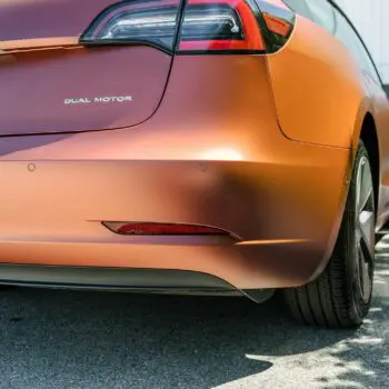 Tesla Model 3 Wrapped in Russet Red
