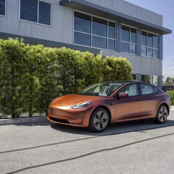 Tesla Model 3 Wrapped in Russet Red