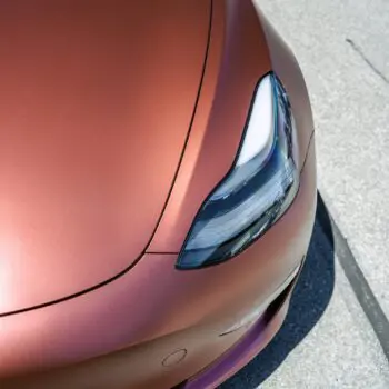 Tesla Model 3 Wrapped in Russet Red
