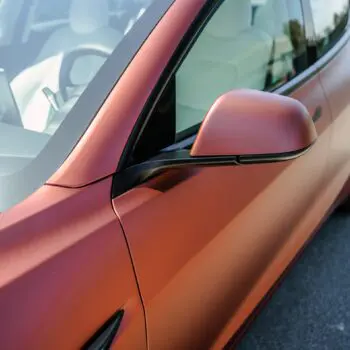 Tesla Model 3 Wrapped in Russet Red
