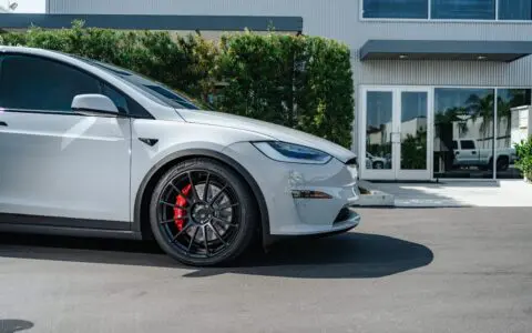 High-Gloss Simple Silver Tesla Model X - Paint Protection Film (PPF) and Ceramic Coating