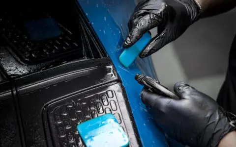 Blue Rivian R1T Full Window Tint And Ceramic Coating By Bulletproof Auto Spa Image 4