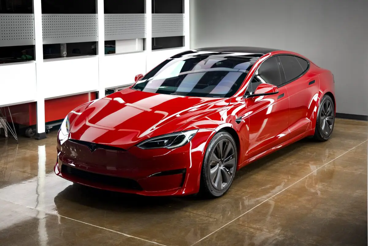 Red Tesla Model S – Premium Ceramic Window Tint, PPF, Ceramic Coating and More