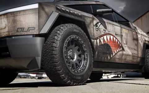 Unplugged Performance Tesla Sharkface Cybertruck 20 inch Beadlock Wheel Satin Titanium 4