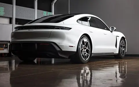 White Porsche Taycan - PPF, nano-ceramic window tint and ceramic coating
