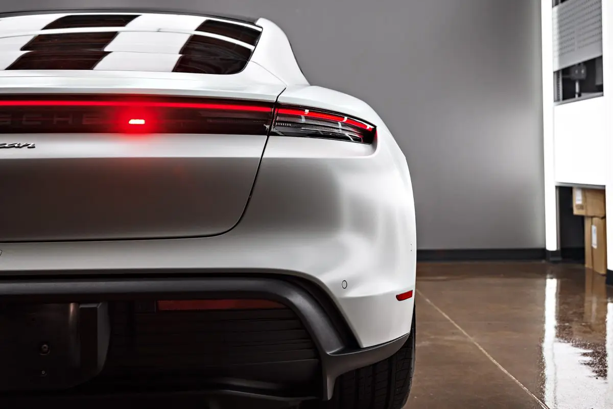 White Porsche Taycan - PPF, nano-ceramic window tint and ceramic coating