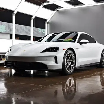 White Porsche Taycan – XPEL PPF, Window Tint And Ceramic Coating
