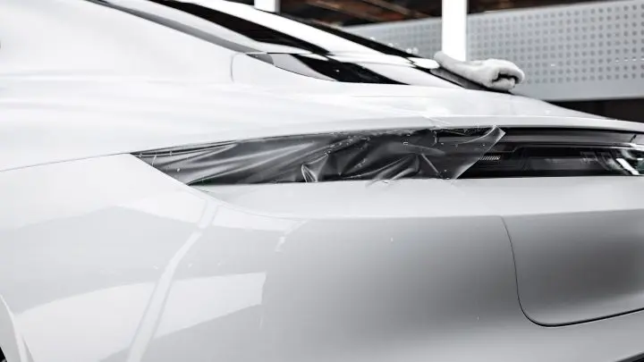 White Porsche Taycan - PPF, nano-ceramic window tint and ceramic coating