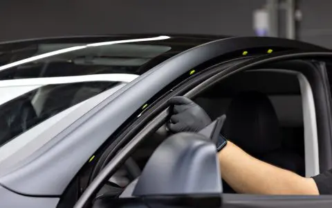 Magnetic Black Model Y - Color-change wrap, Window tint and Emblem blackout