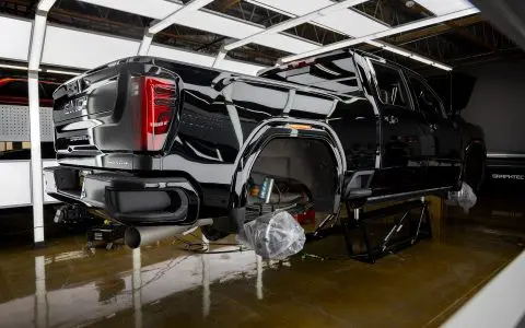 GMC Sierra HD 2500 Denali Ultimate - PPF, ceramic coating, window trim dechrome
