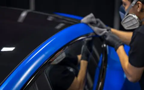 Satin Wave Blue Model S - Full vehicle color-change vinyl wrap and matte ceramic coating