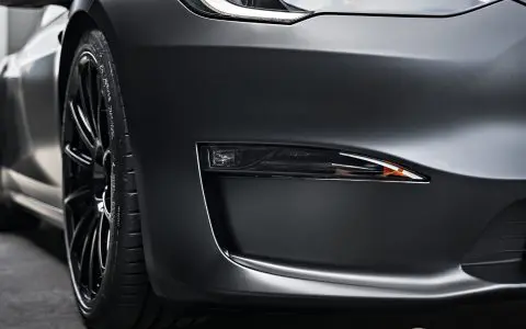 Stealth Model S Plaid - Full vehicle XPEL Stealth PPF 20 Tesla Model S Plaid Satin Black PPF Wrap Gloss Black 21 inch UP 03 Forged Wheels Red Carbon Ceramic Big Brake Kit 1920px Image 6