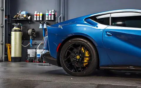 Blue Ferrari 812 Superfast - Full carbon fiber engine bay trim upgrades and Ceramic Coating