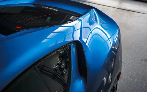 Blue Ferrari 812 Superfast - Full carbon fiber engine bay trim upgrades and Ceramic Coating