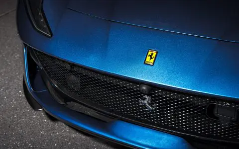 Blue Ferrari 812 Superfast - Full carbon fiber engine bay trim upgrades and Ceramic Coating