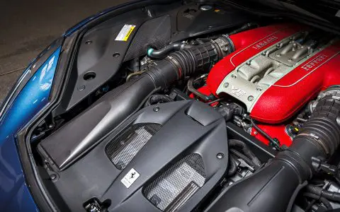 Blue Ferrari 812 Superfast - Full carbon fiber engine bay trim upgrades and Ceramic Coating