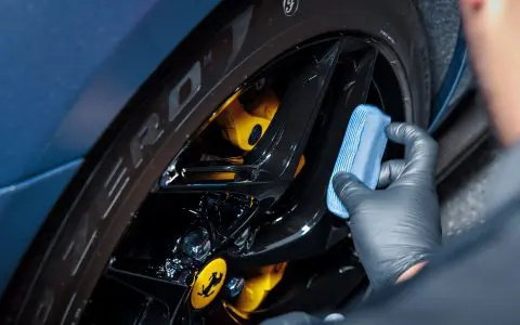 Blue Ferrari 812 Superfast - Full carbon fiber engine bay trim upgrades and Ceramic Coating