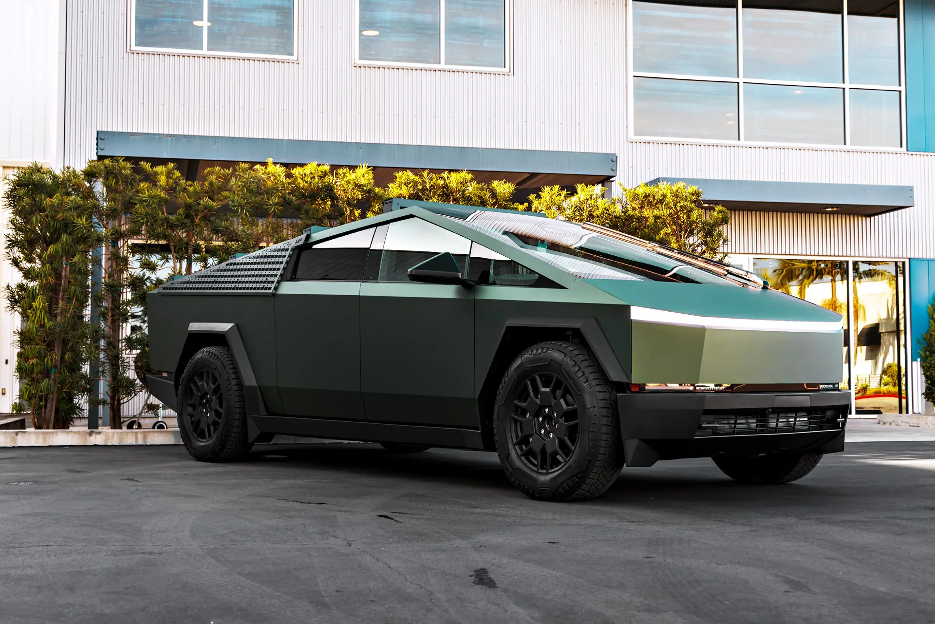 Satin Forest Green Cybertruck – PURE Colored PPF and Full vehicle matte ceramic coating