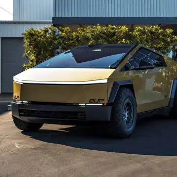 The Tesla Cybertruck Reimagined in FlexiShield Dune: Bold Protection Meets Desert-Toned Style