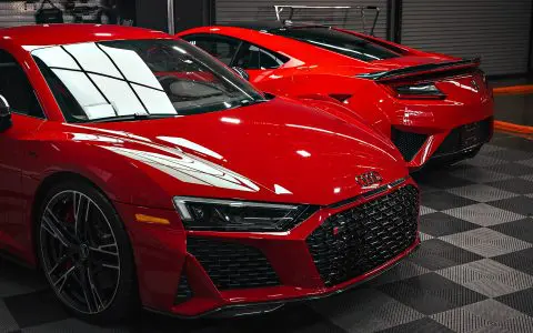 Honda NSX / Audi R8 Duo - XPEL Ultimate Plus PPF on front carbon fiber lip