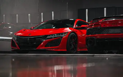 Honda NSX / Audi R8 Duo - XPEL Ultimate Plus PPF on front carbon fiber lip