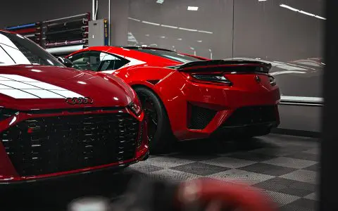 Honda NSX / Audi R8 Duo - XPEL Ultimate Plus PPF on front carbon fiber lip