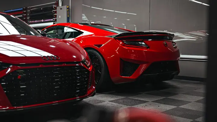 Honda NSX / Audi R8 Duo - XPEL Ultimate Plus PPF on front carbon fiber lip