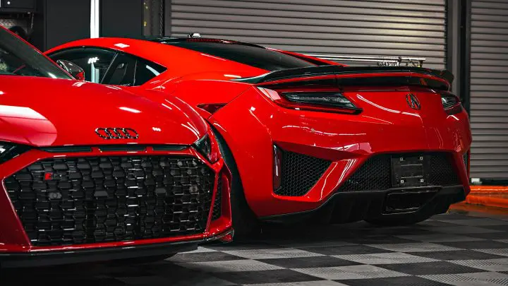 Honda NSX / Audi R8 Duo - XPEL Ultimate Plus PPF on front carbon fiber lip
