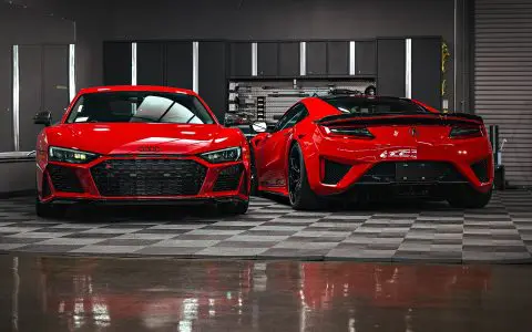 Honda NSX / Audi R8 Duo - XPEL Ultimate Plus PPF on front carbon fiber lip