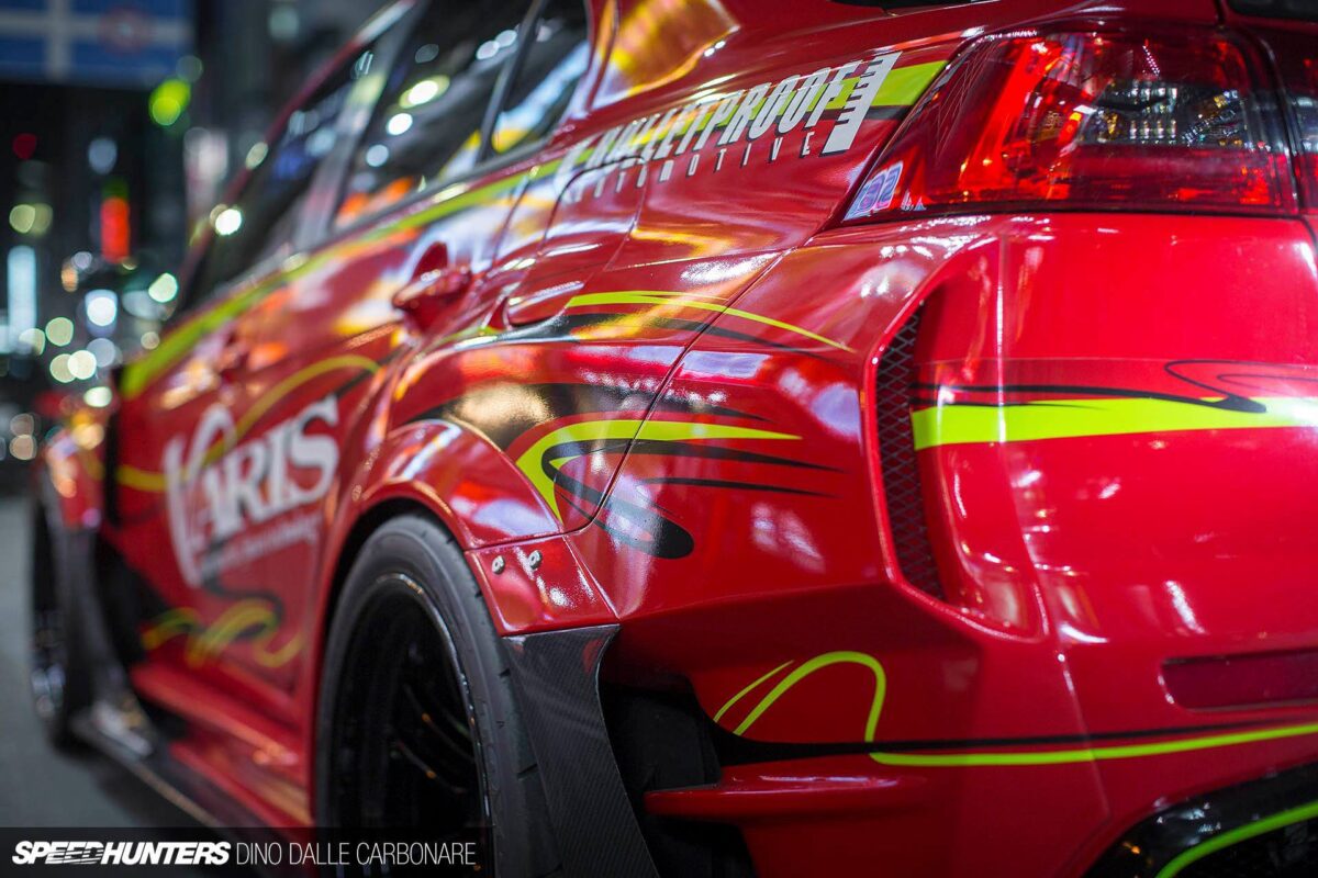 Varis V3 Widebody Mitsubishi Evo X - Color-Change Vinyl Wrap - Custom Graphics - Avery Dennison Gloss Carmine Red