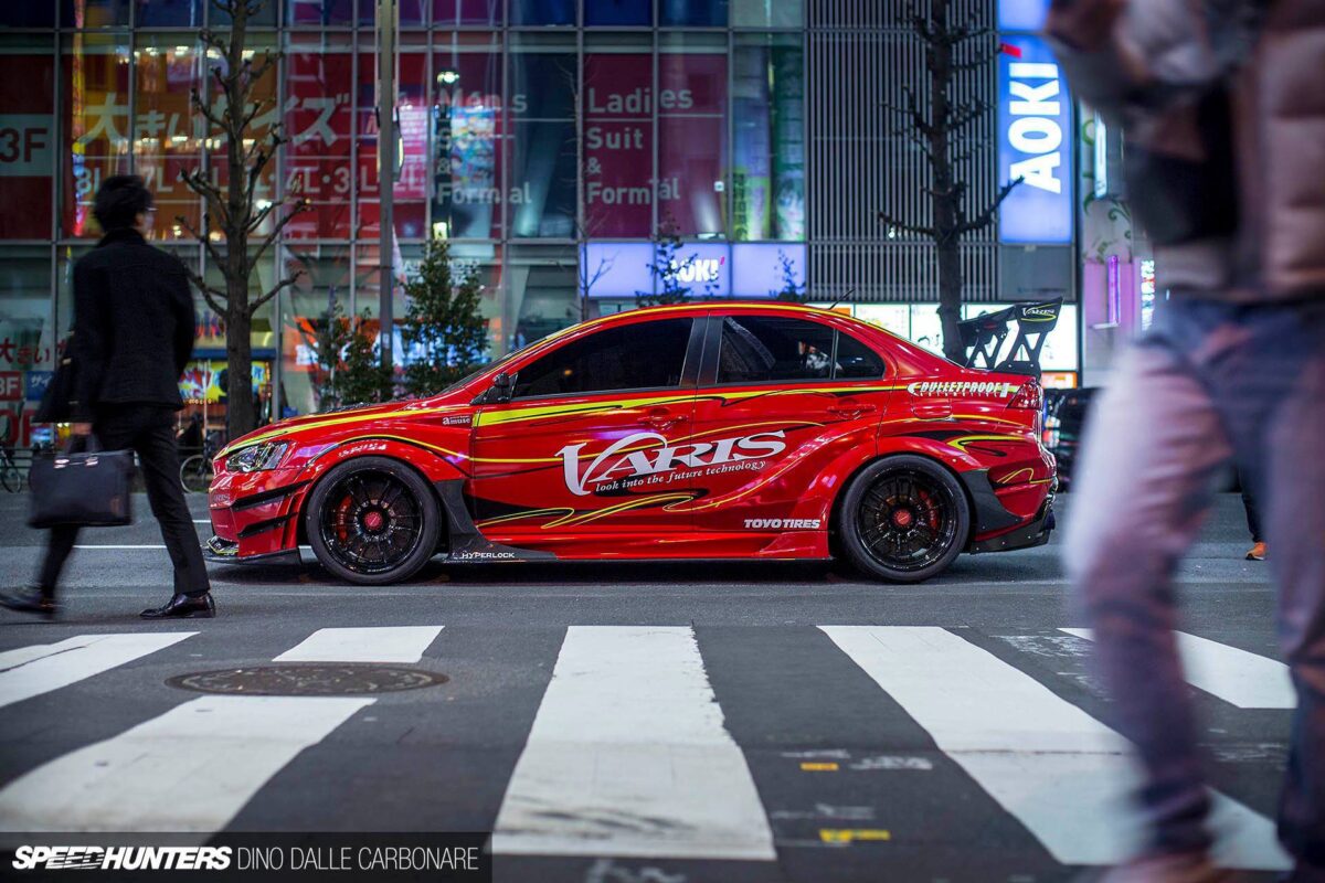 Varis V3 Widebody Mitsubishi Evo X - Color-Change Vinyl Wrap - Custom Graphics - Avery Dennison Gloss Carmine Red
