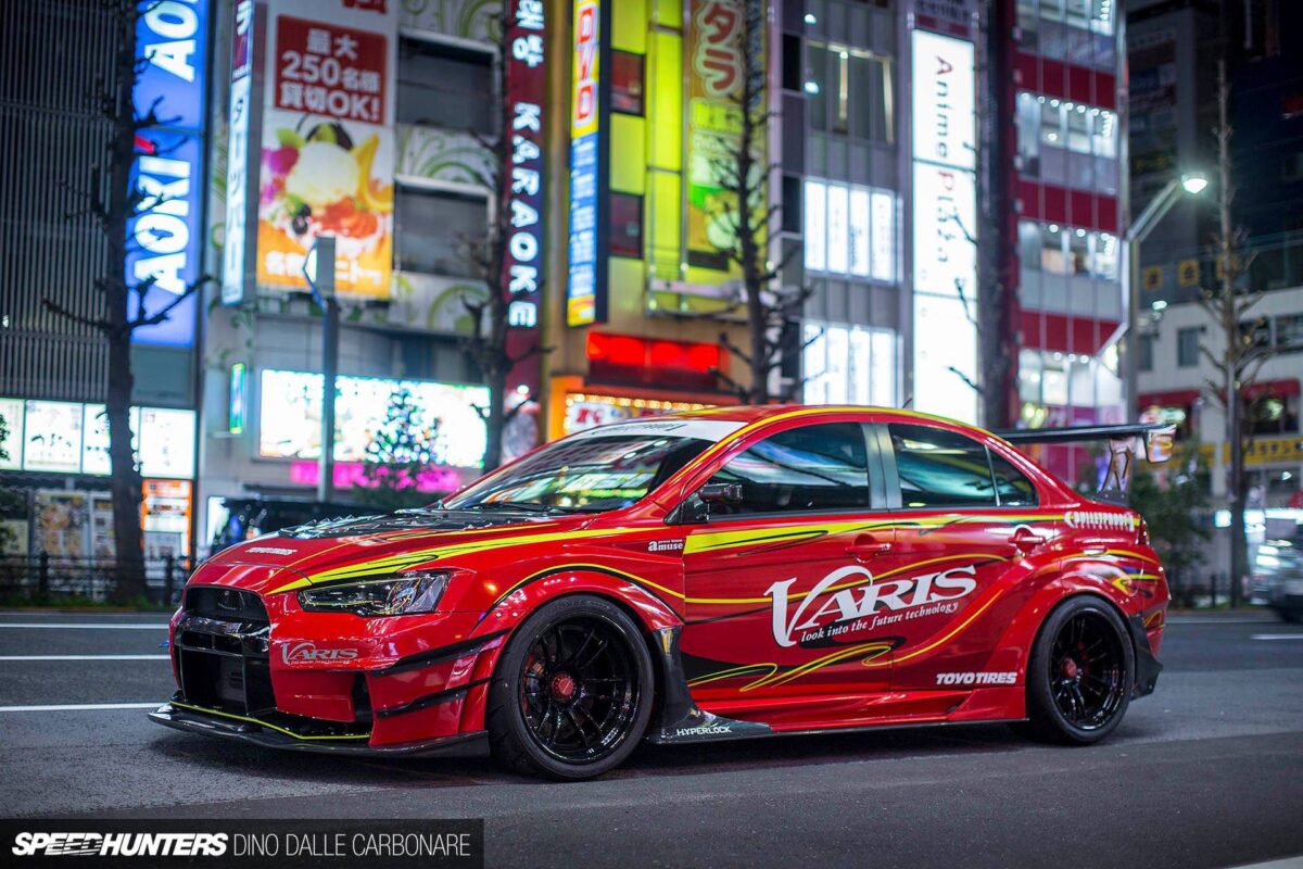 Varis V3 Widebody Mitsubishi Evo X - Color-Change Vinyl Wrap - Custom Graphics - Avery Dennison Gloss Carmine Red