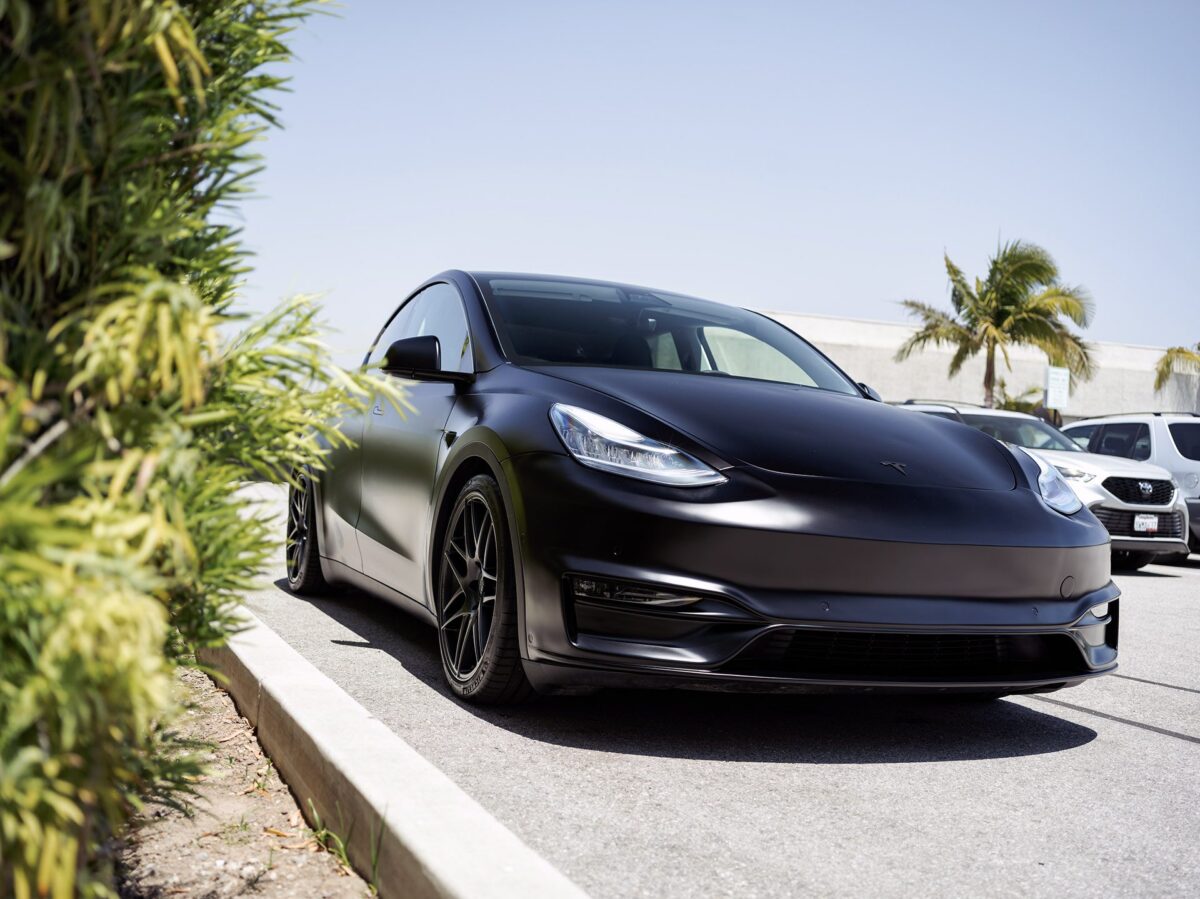 Mat Color Tesla DYNOblack-Matte Wrapped Tesla Model Y - Bulletproof Auto Spa