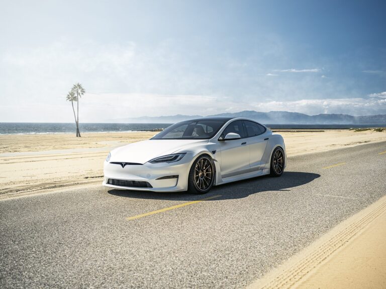 Satin White Pearl Unplugged Performance Tesla Model S Plaid S-APEX