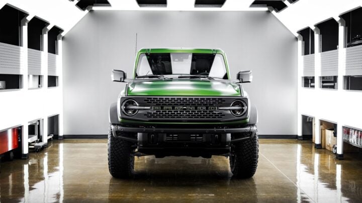 Featured image for Eruption Green Ford Bronco Badlands Sasquatch: Full Satin XPEL Stealth PPF and Matte Ceramic Coating at Bulletproof Auto Spa