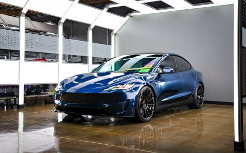 Tesla Highland Model 3 Performance - olor-change vinyl wrap, nano-ceramic window tint, ceramic coating