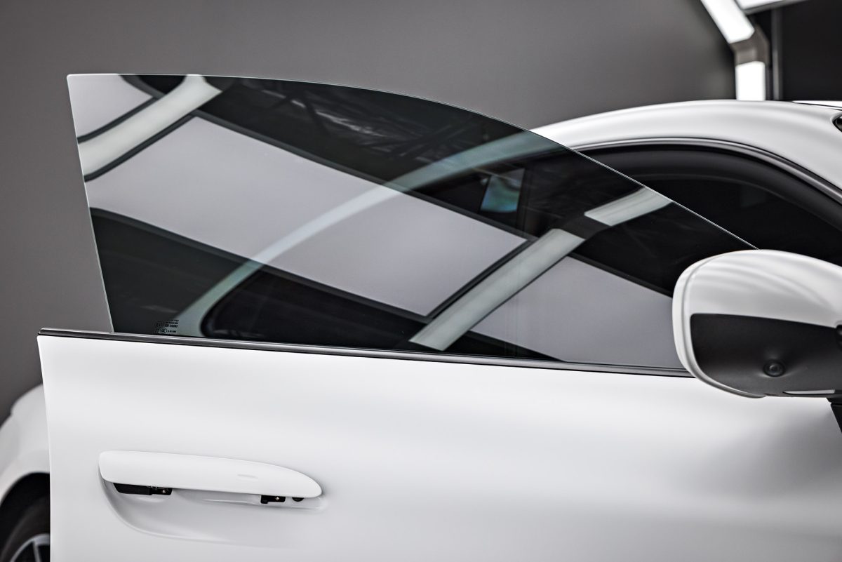 White Porsche Taycan - PPF, nano-ceramic window tint and ceramic coating