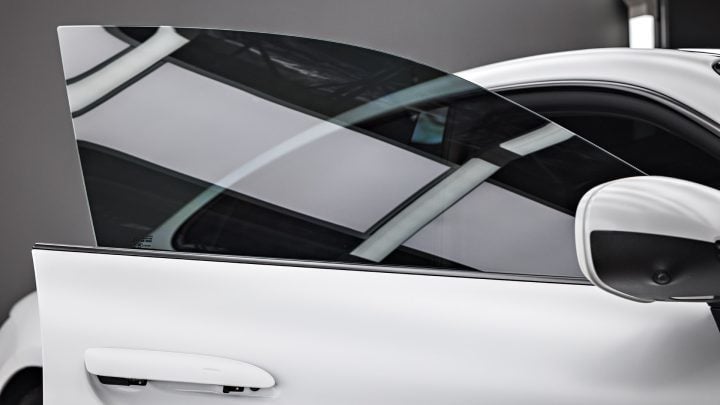 White Porsche Taycan - PPF, nano-ceramic window tint and ceramic coating