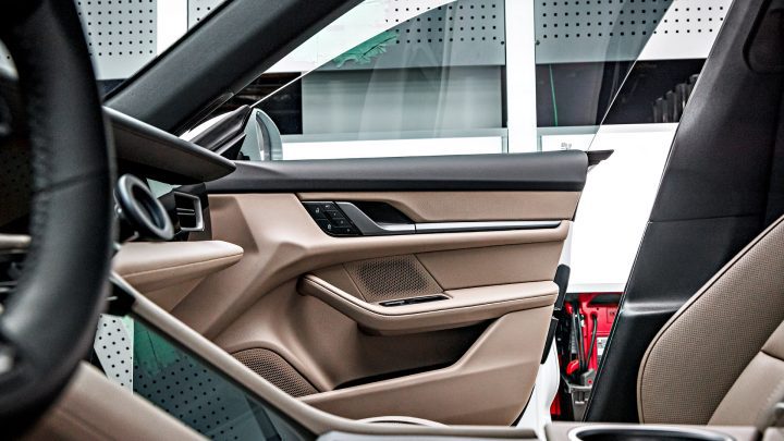 White Porsche Taycan - PPF, nano-ceramic window tint and ceramic coating