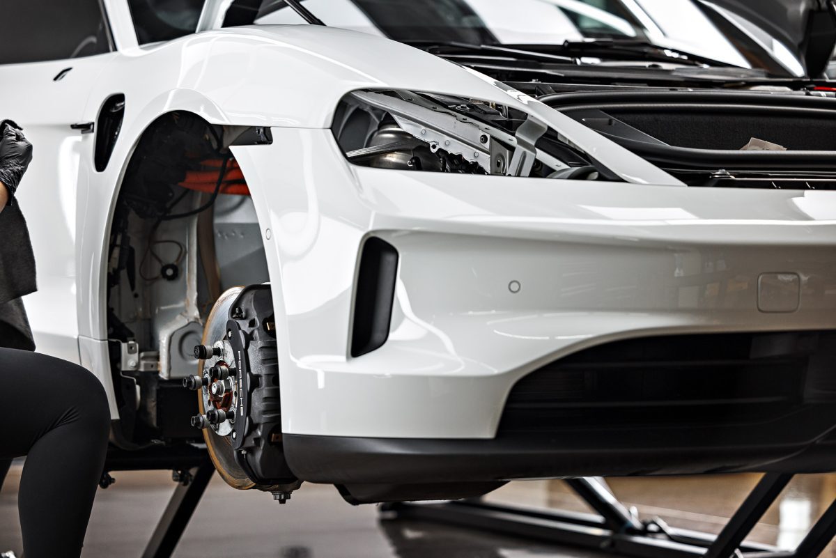 White Porsche Taycan - PPF, nano-ceramic window tint and ceramic coating