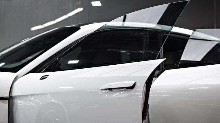 White Porsche Taycan - PPF, nano-ceramic window tint and ceramic coating