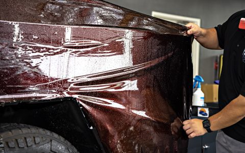 Obsidian Red Cybertruck - Full vehicle PURE Colored PPF