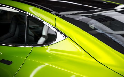 Dynamic Lime Model S - Full Color-Change Wrap in KPMF Metro Gloss Dynamic Lime