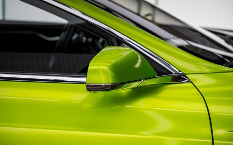 Dynamic Lime Model S - Full Color-Change Wrap in KPMF Metro Gloss Dynamic Lime
